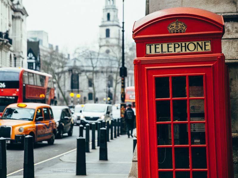 Telephone booth in London
