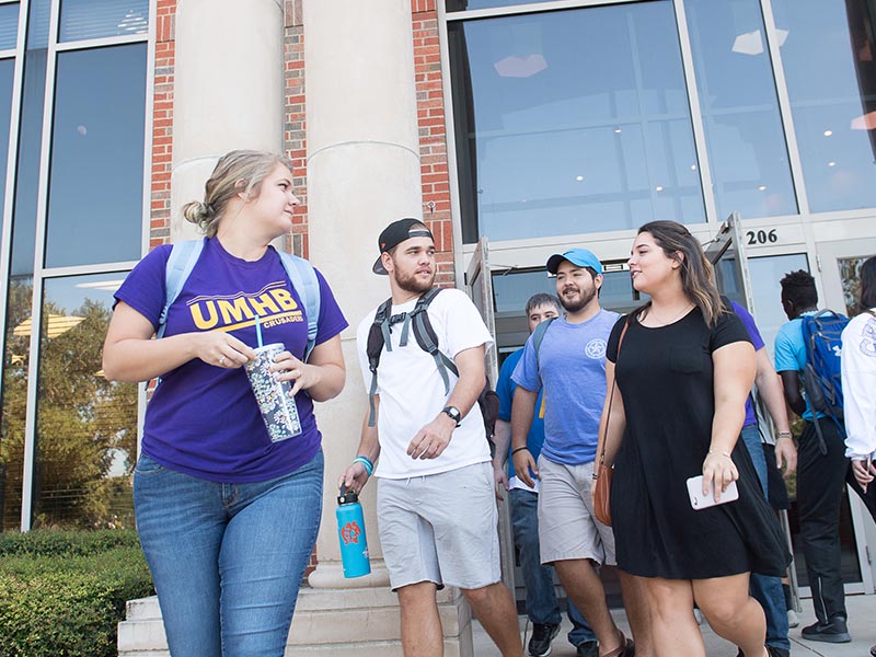Students outside the Parker Academic Center