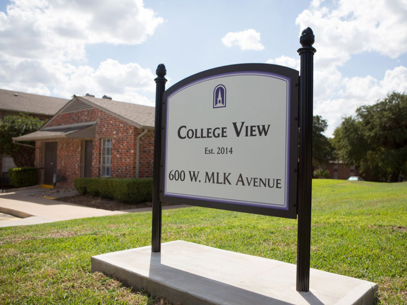 Exterior shot of College View apartments